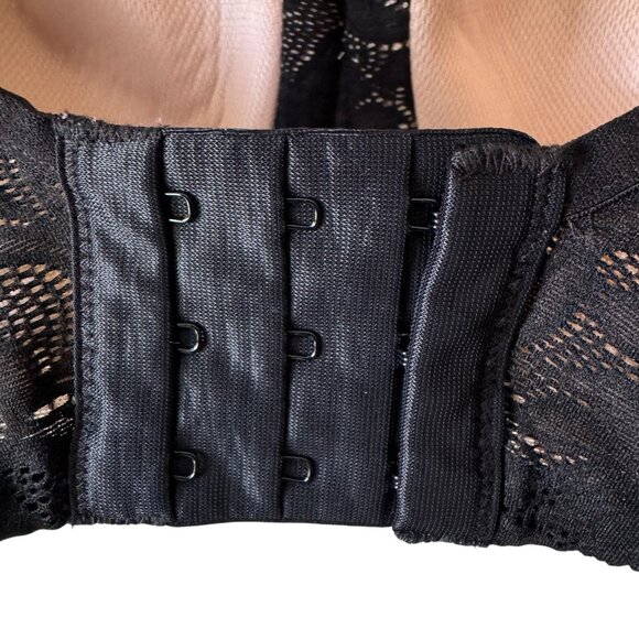 Le Mystère Bra Sz 36D Black Lace Wire Free Full Cup Coverage Bra - Picture 4 of 16